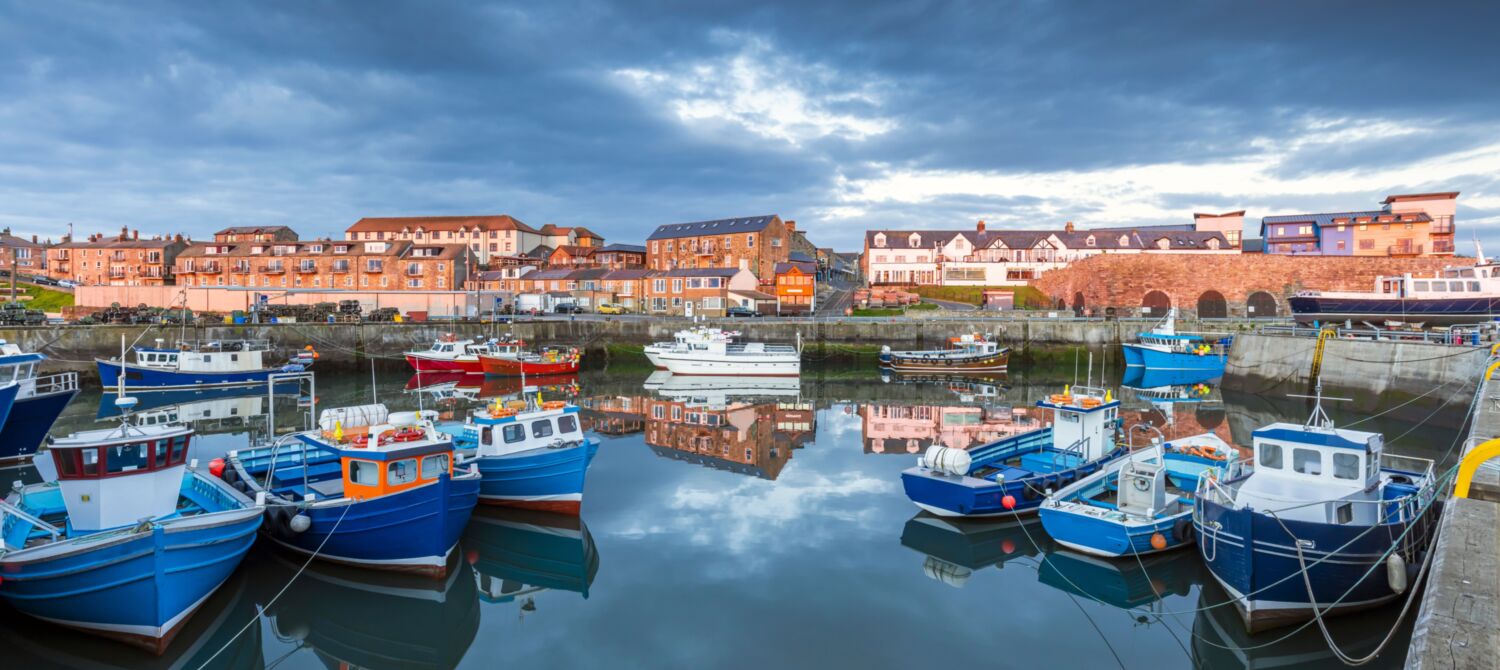 Boats in a Northumberland harbour